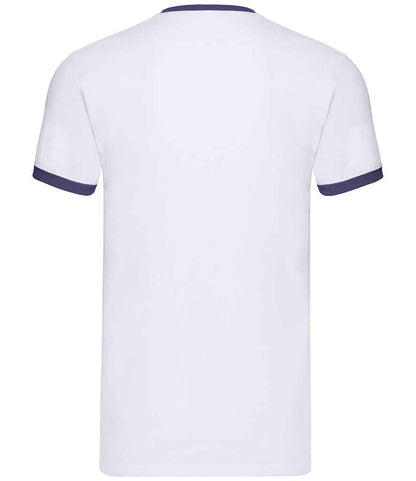 Fruit of the Loom Contrast Ringer T-Shirt - White/Navy (SS34)