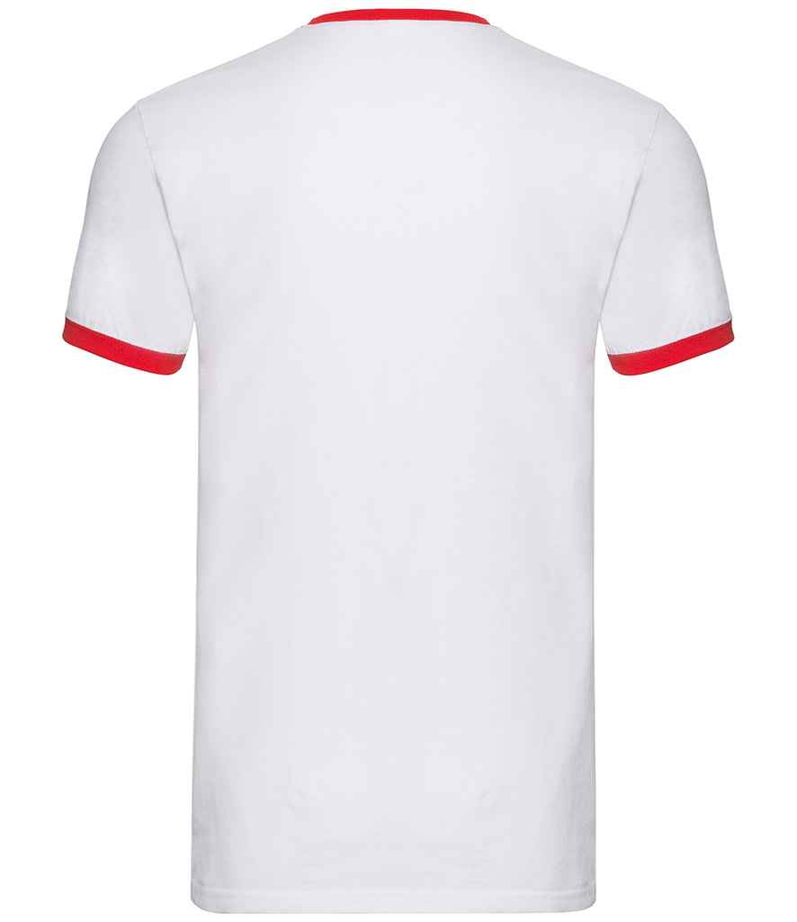 Fruit of the Loom Contrast Ringer T-Shirt - White/Red (SS34)