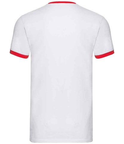 Fruit of the Loom Contrast Ringer T-Shirt - White/Red (SS34)