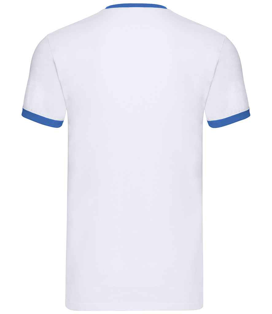 Fruit of the Loom Contrast Ringer T-Shirt - White/Royal Blue (SS34)
