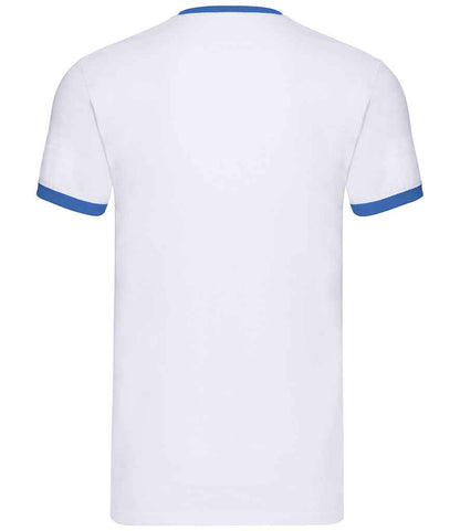 Fruit of the Loom Contrast Ringer T-Shirt - White/Royal Blue (SS34)