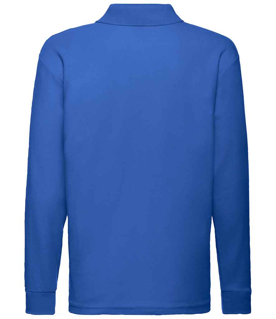 Fruit of the Loom Kids Long Sleeve Poly/Cotton Piqué Polo Shirt - Royal Blue (SS45B)