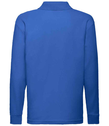 Fruit of the Loom Kids Long Sleeve Poly/Cotton Piqué Polo Shirt - Royal Blue (SS45B)