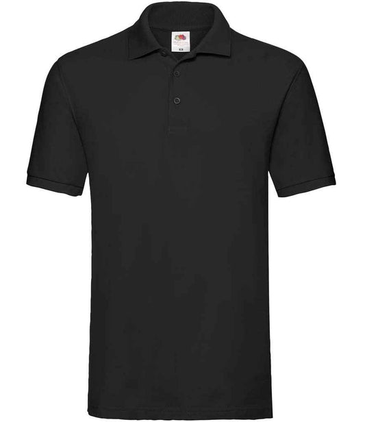 Fruit of the Loom Premium Cotton Piqué Polo Shirt - Black (SS5)