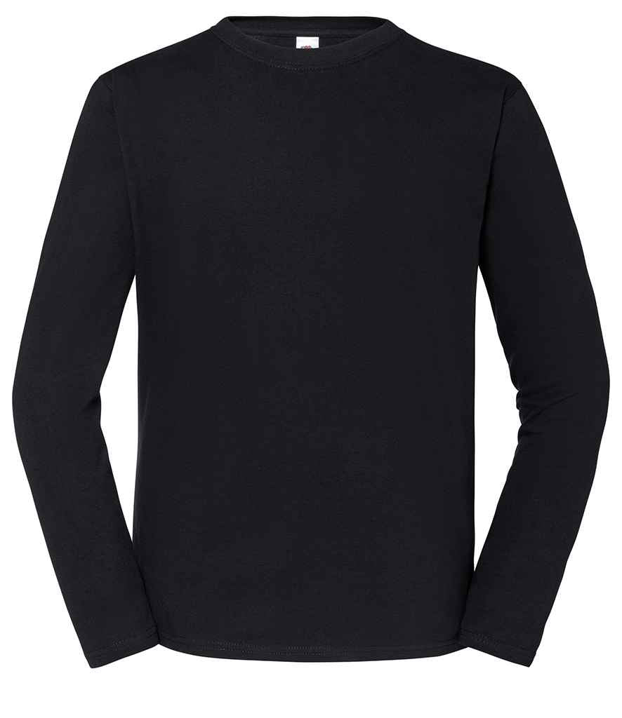 Fruit Loom Iconic 195 Long Sleeve T-Shirt - Black (SS624)