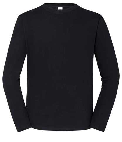 Fruit Loom Iconic 195 Long Sleeve T-Shirt - Black (SS624)