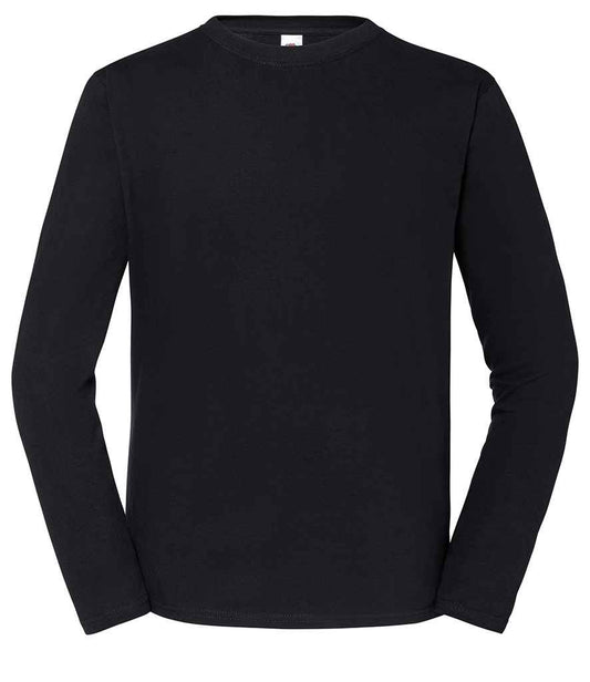 Fruit Loom Iconic 195 Long Sleeve T-Shirt - Black (SS624)