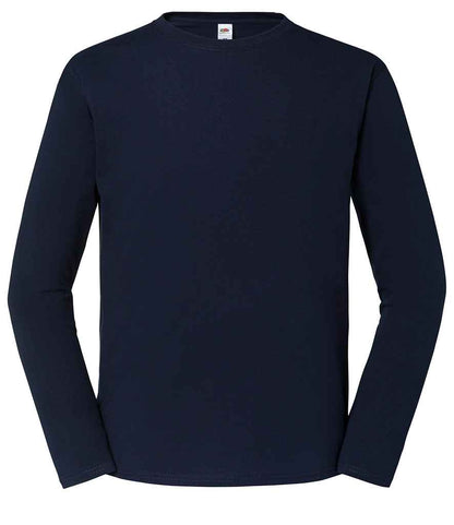 Fruit Loom Iconic 195 Long Sleeve T-Shirt - Deep Navy (SS624)