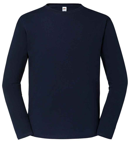 Fruit Loom Iconic 195 Long Sleeve T-Shirt - Deep Navy (SS624)