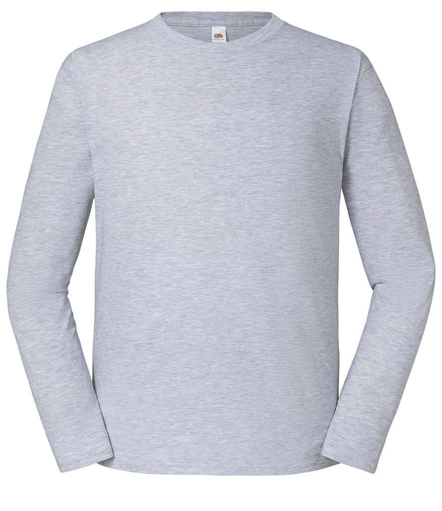 Fruit Loom Iconic 195 Long Sleeve T-Shirt - Heather Grey (SS624)