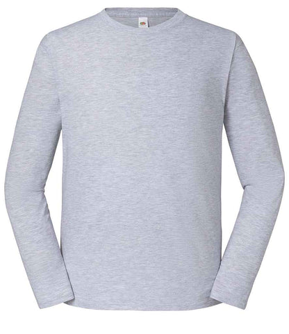 Fruit Loom Iconic 195 Long Sleeve T-Shirt - Heather Grey (SS624)