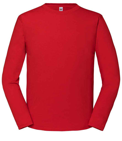 Fruit Loom Iconic 195 Long Sleeve T-Shirt - Red (SS624)