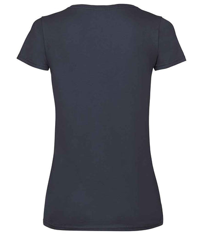Fruit of the Loom Lady Fit Value V Neck T-Shirt - Deep Navy (SS702)