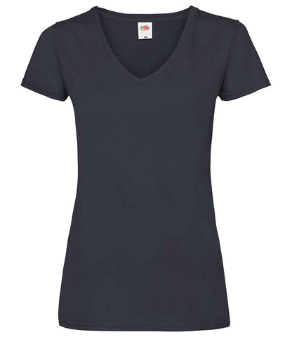 Fruit of the Loom Lady Fit Value V Neck T-Shirt - Deep Navy (SS702)