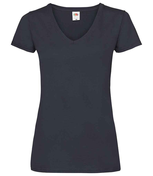 Fruit of the Loom Lady Fit Value V Neck T-Shirt - Deep Navy (SS702)