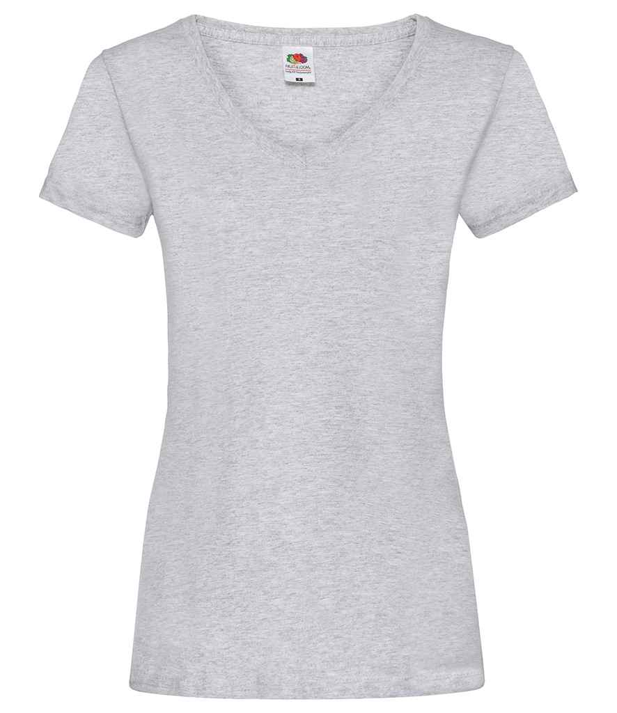 Fruit of the Loom Lady Fit Value V Neck T-Shirt - Heather Grey (SS702)