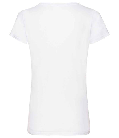 Fruit of the Loom Lady Fit Value V Neck T-Shirt - White (SS702)