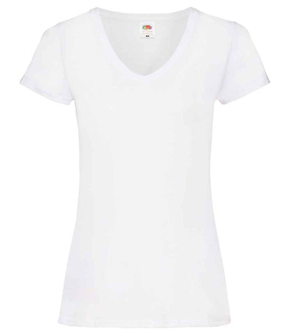 Fruit of the Loom Lady Fit Value V Neck T-Shirt - White (SS702)