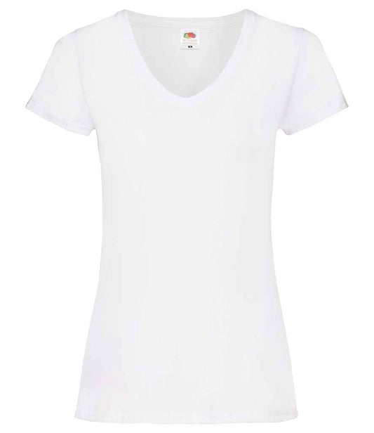 Fruit of the Loom Lady Fit Value V Neck T-Shirt - White (SS702)