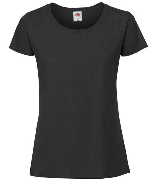 Fruit of the Loom Ladies Iconic 195 T-Shirt - Black (SS720)