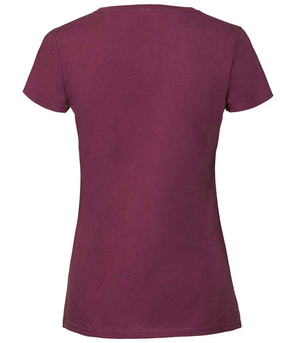 Fruit of the Loom Ladies Iconic 195 T-Shirt - Burgundy (SS720)