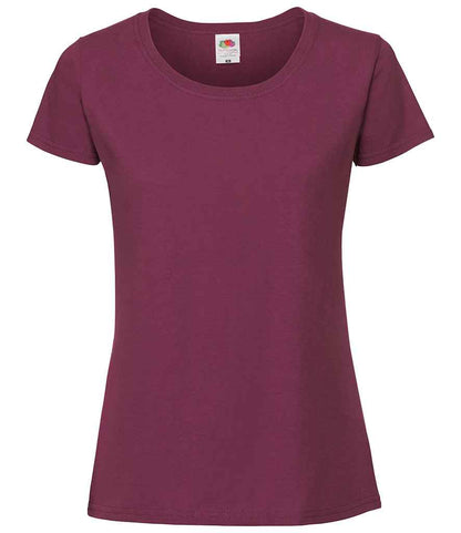 Fruit of the Loom Ladies Iconic 195 T-Shirt - Burgundy (SS720)