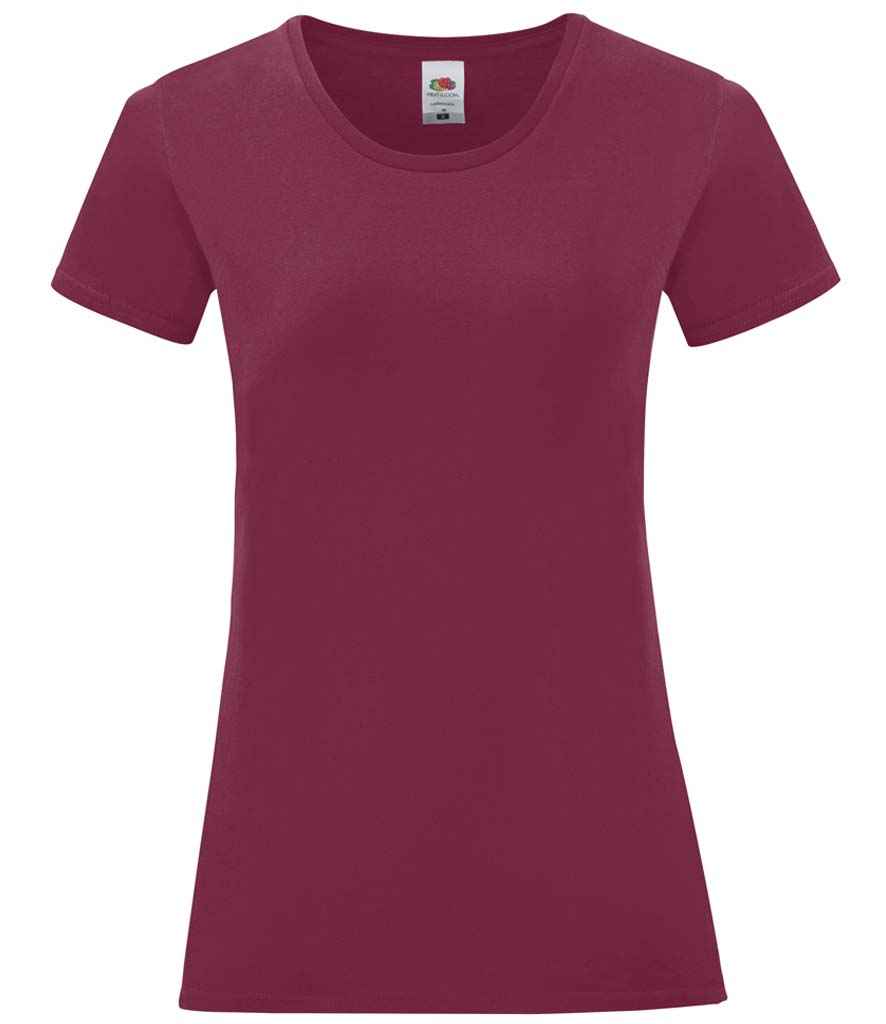 Fruit of the Loom Ladies Iconic 150 T-Shirt - Burgundy (SS721)