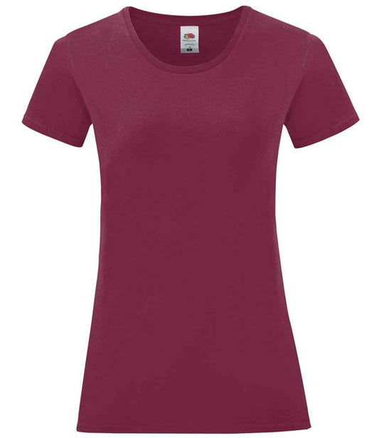 Fruit of the Loom Ladies Iconic 150 T-Shirt - Burgundy (SS721)