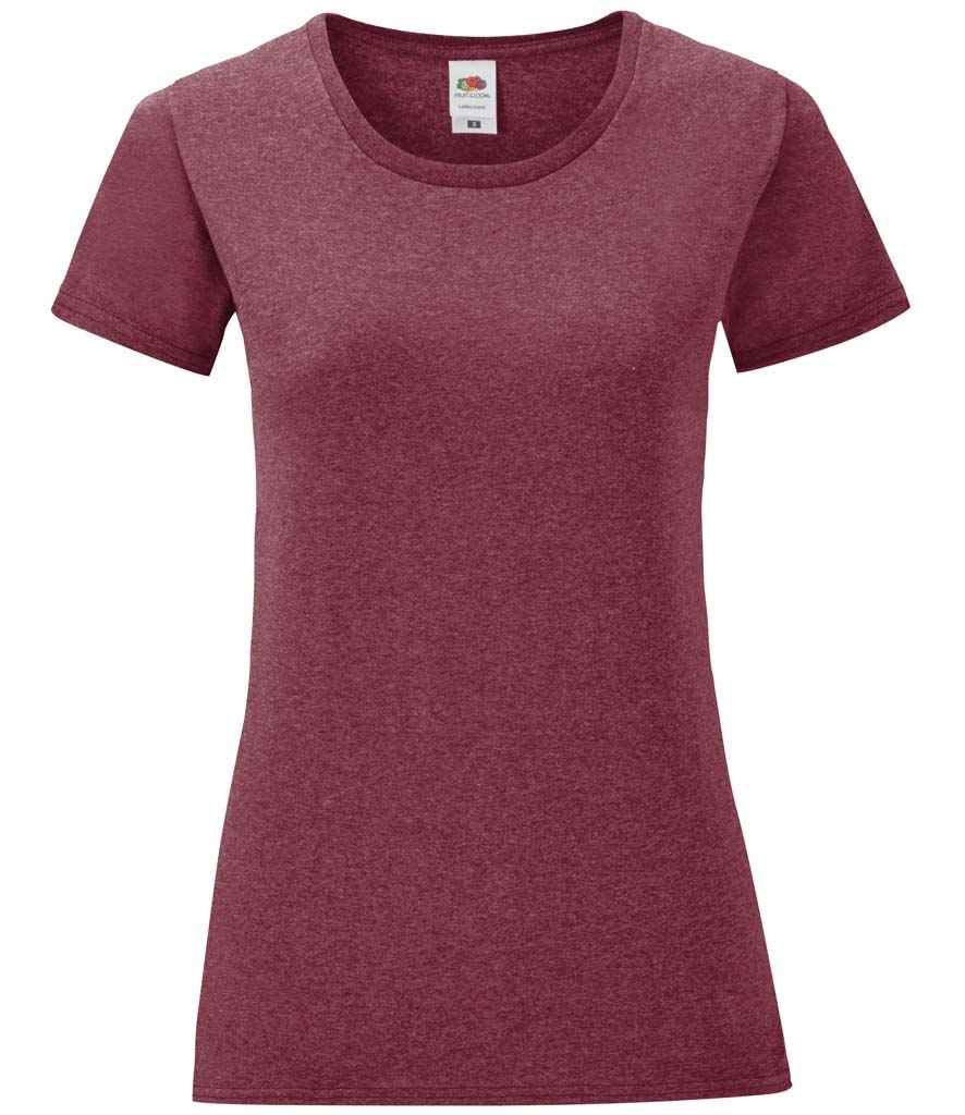 Fruit of the Loom Ladies Iconic 150 T-Shirt - Heather Burgundy (SS721)