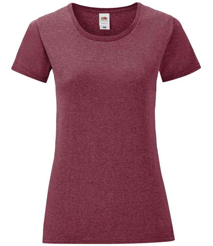 Fruit of the Loom Ladies Iconic 150 T-Shirt - Heather Burgundy (SS721)