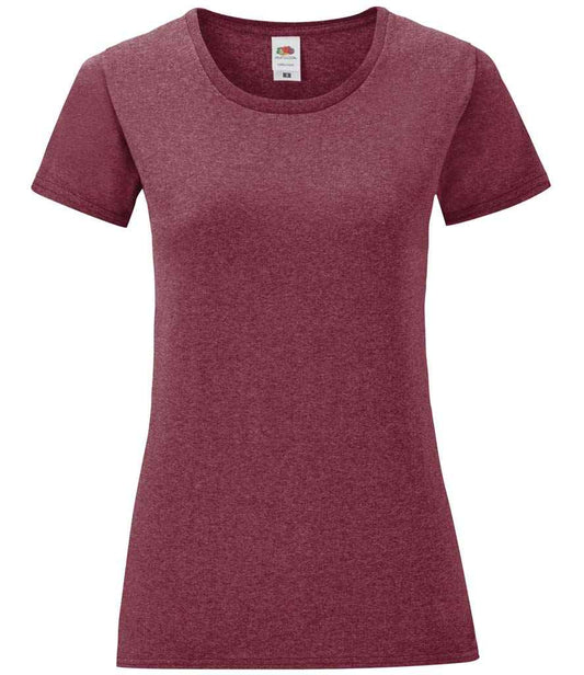 Fruit of the Loom Ladies Iconic 150 T-Shirt - Heather Burgundy (SS721)