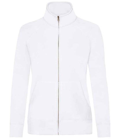Fruit of the Loom Premium Lady Fit Sweat Jacket - White (SS79)