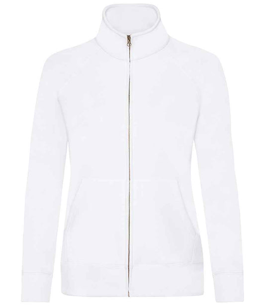 Fruit of the Loom Premium Lady Fit Sweat Jacket - White (SS79)