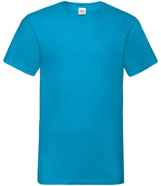 Fruit of the Loom V Neck Value T-Shirt - Azure (SS7)