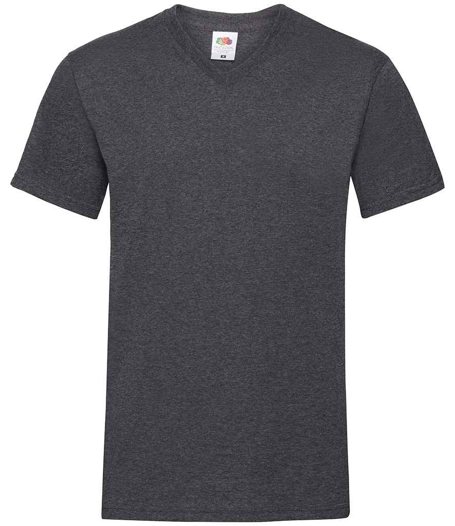 Fruit of the Loom V Neck Value T-Shirt - Dark Heather (SS7)