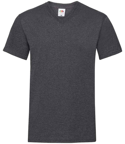 Fruit of the Loom V Neck Value T-Shirt - Dark Heather (SS7)