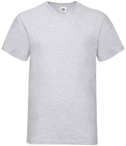 Fruit of the Loom V Neck Value T-Shirt - Heather Grey (SS7)