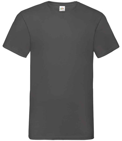 Fruit of the Loom V Neck Value T-Shirt - Light Graphite (SS7)