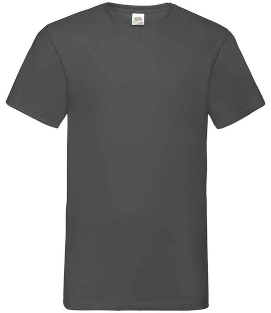 Fruit of the Loom V Neck Value T-Shirt - Light Graphite (SS7)