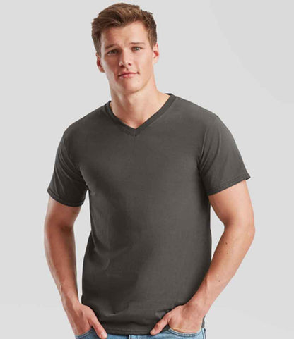 Fruit of the Loom V Neck Value T-Shirt - Light Graphite (SS7)