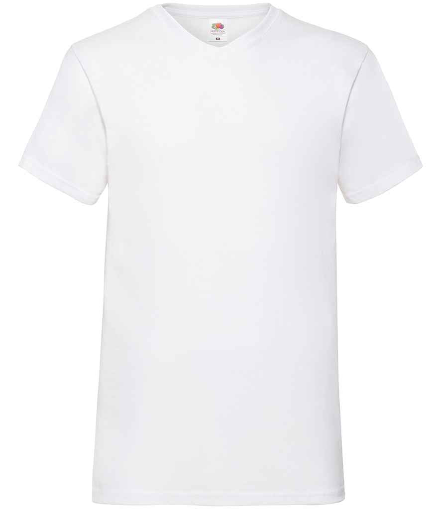 Fruit of the Loom V Neck Value T-Shirt - White (SS7)