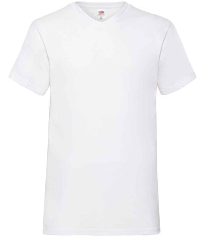 Fruit of the Loom V Neck Value T-Shirt - White (SS7)