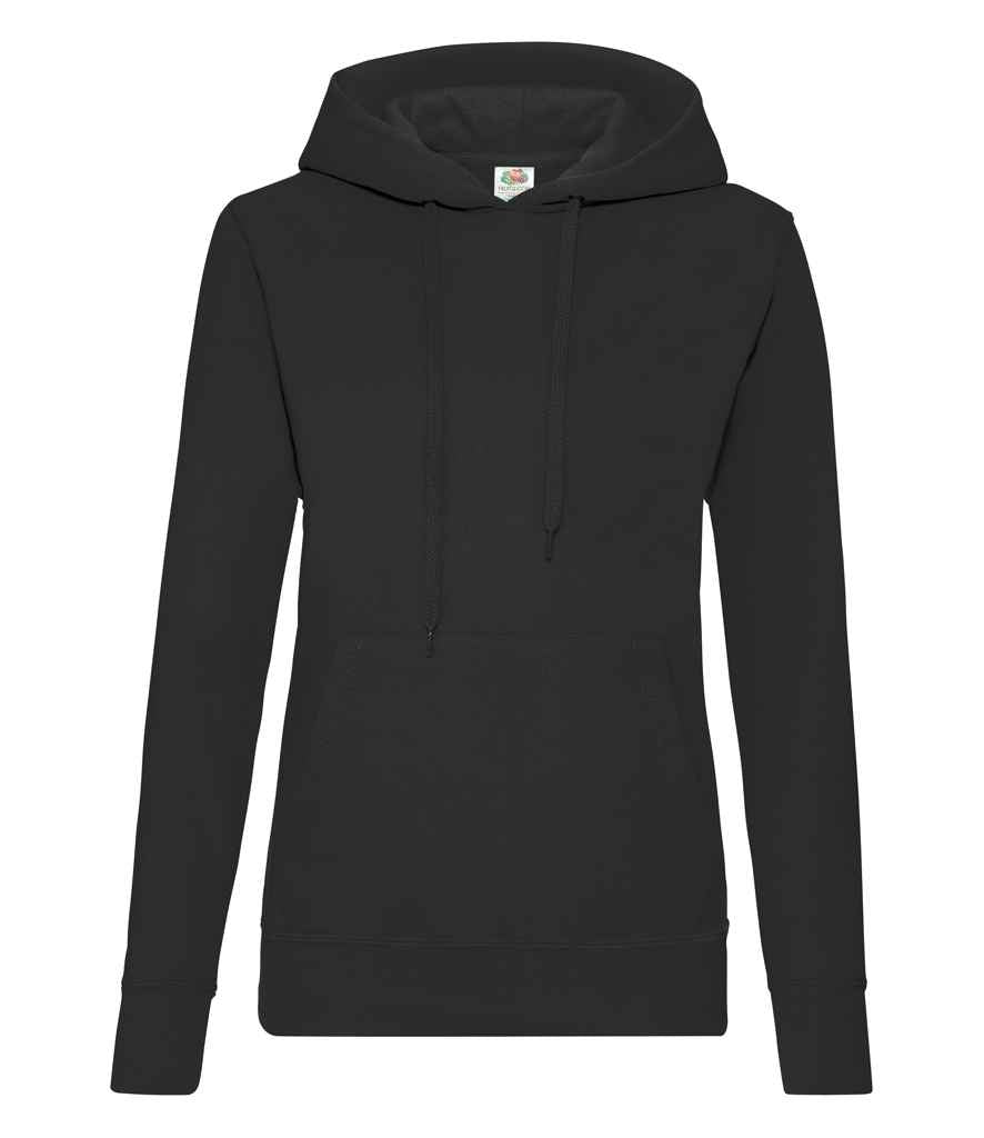 Fruit of the Loom Classic Lady Fit Hooded Sweatshirt - Black (SS801)