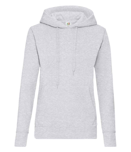 Fruit of the Loom Classic Lady Fit Hooded Sweatshirt - Heather Grey (SS801)