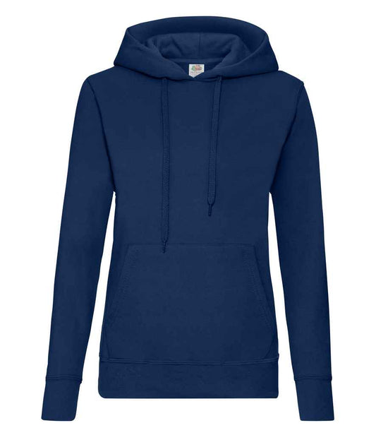 Fruit of the Loom Classic Lady Fit Hooded Sweatshirt - Navy (SS801)