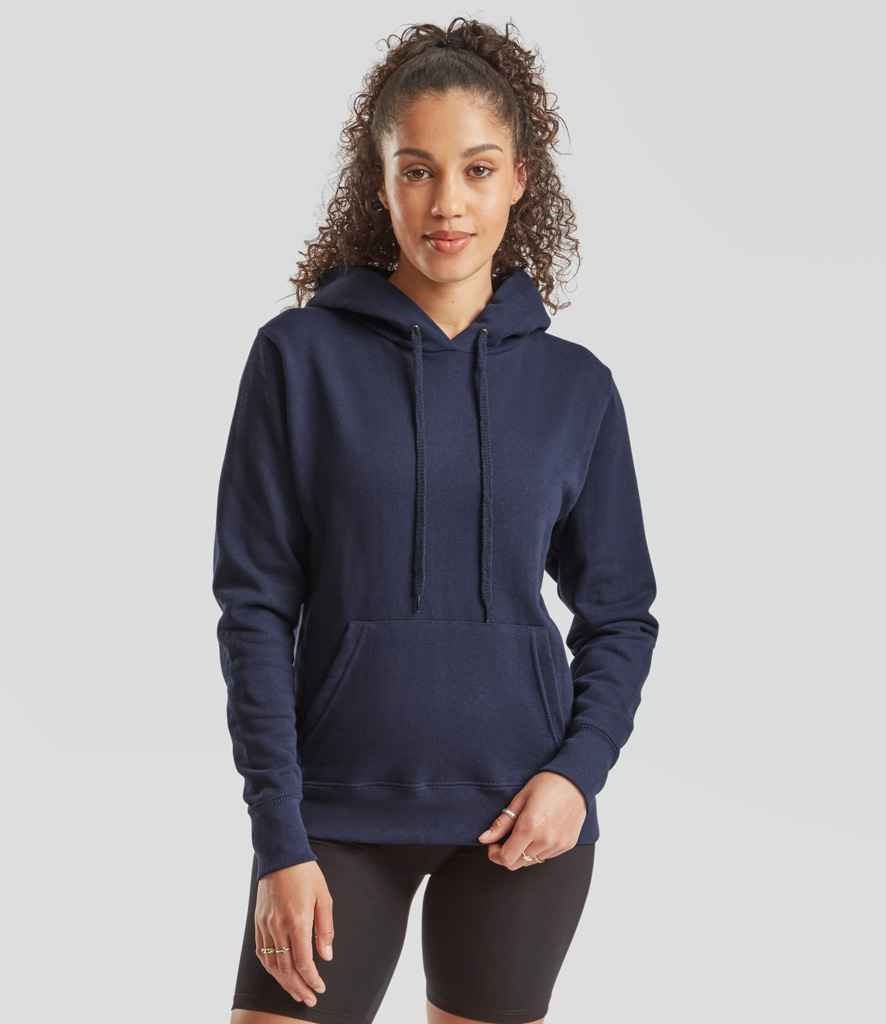 Fruit of the Loom Classic Lady Fit Hooded Sweatshirt - Navy (SS801)