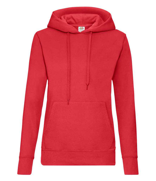 Fruit of the Loom Classic Lady Fit Hooded Sweatshirt - Red (SS801)