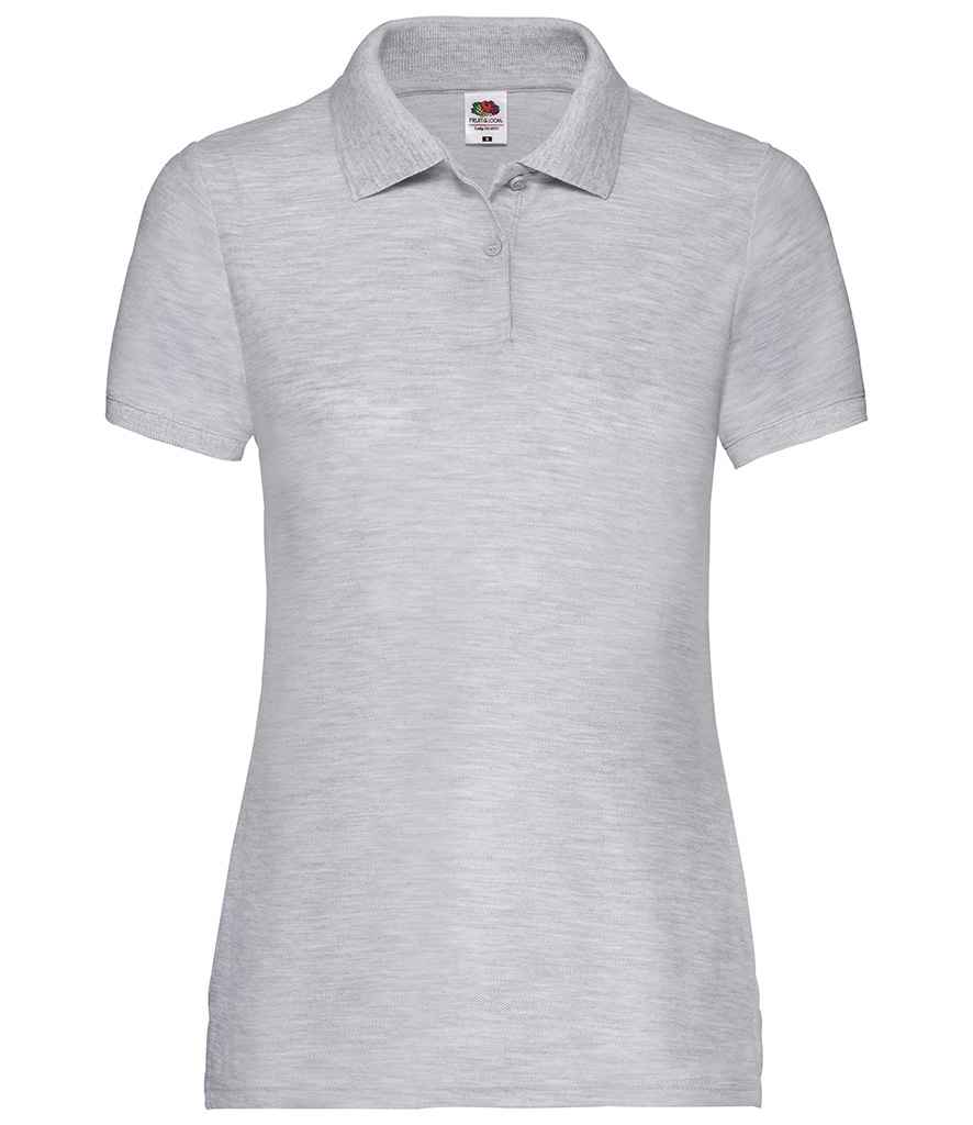 Fruit of the Loom Lady Fit Piqué Polo Shirt - Heather Grey (SS86)