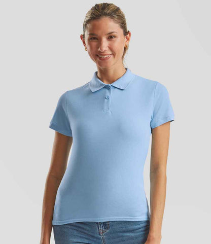 Fruit of the Loom Lady Fit Piqué Polo Shirt - Sky Blue (SS86)