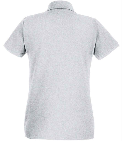Fruit of the Loom Lady-Fit Premium Cotton Piqué Polo Shirt - Heather Grey (SS89)